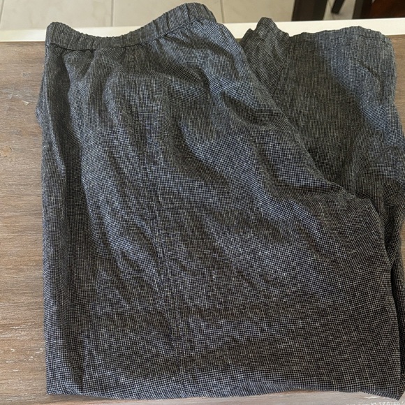 Eileen Fisher Hemp Cotton Grid Ankle Pants - Picture 2 of 10